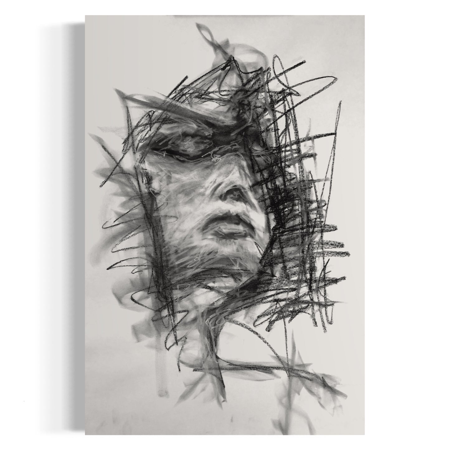 Charcoal eyes closed